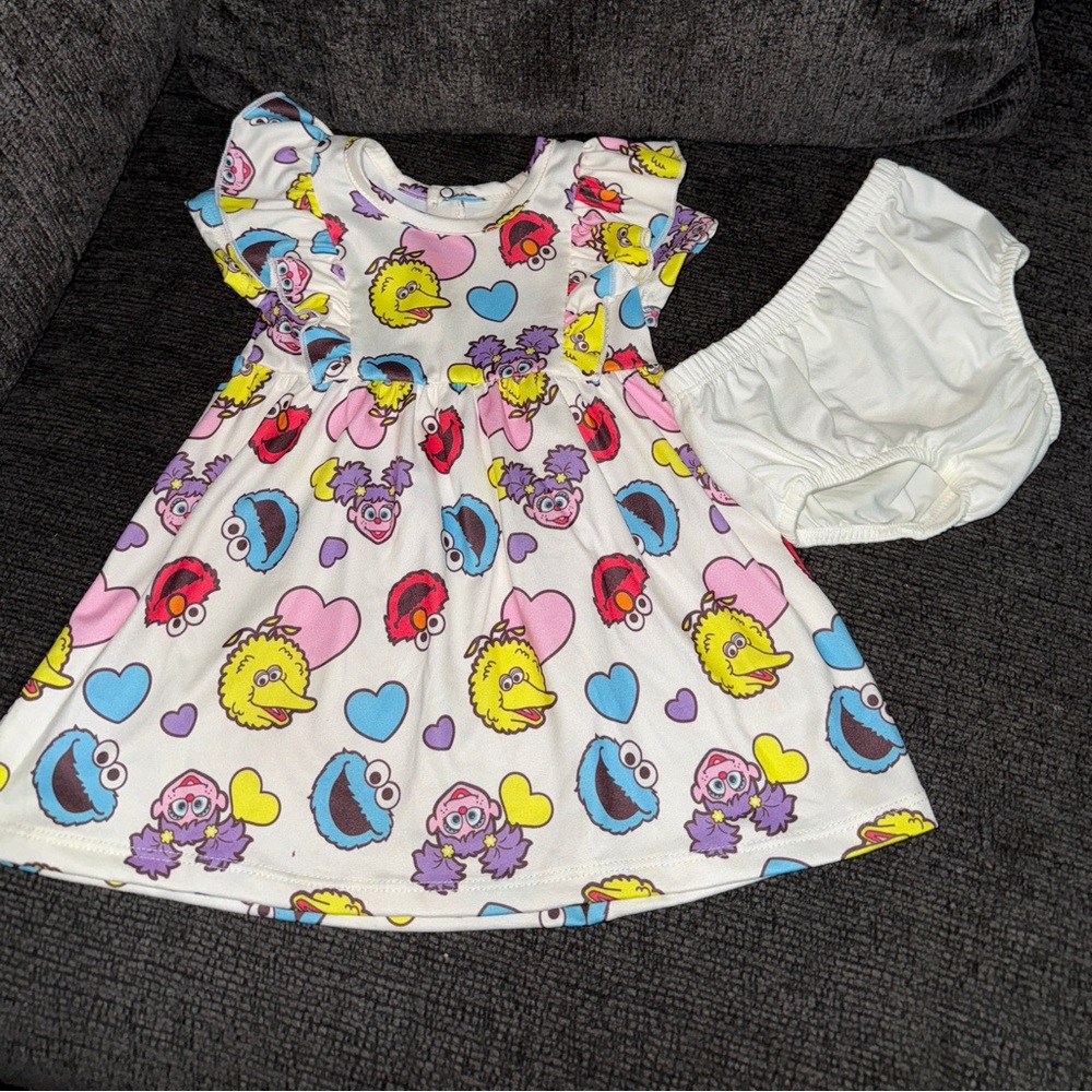 Sesame Street Baby Dress and Bloomers Set Size 6M